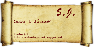 Subert József névjegykártya